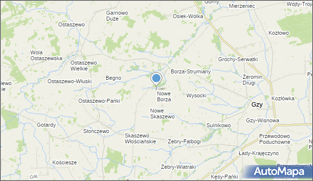 mapa Nowe Borza, Nowe Borza na mapie Targeo